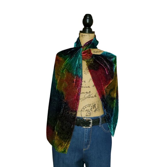 Stunning Chico’s Velvet Rainbow Burnout Scarf / Wrap / Shawl - Picture 6 of 7